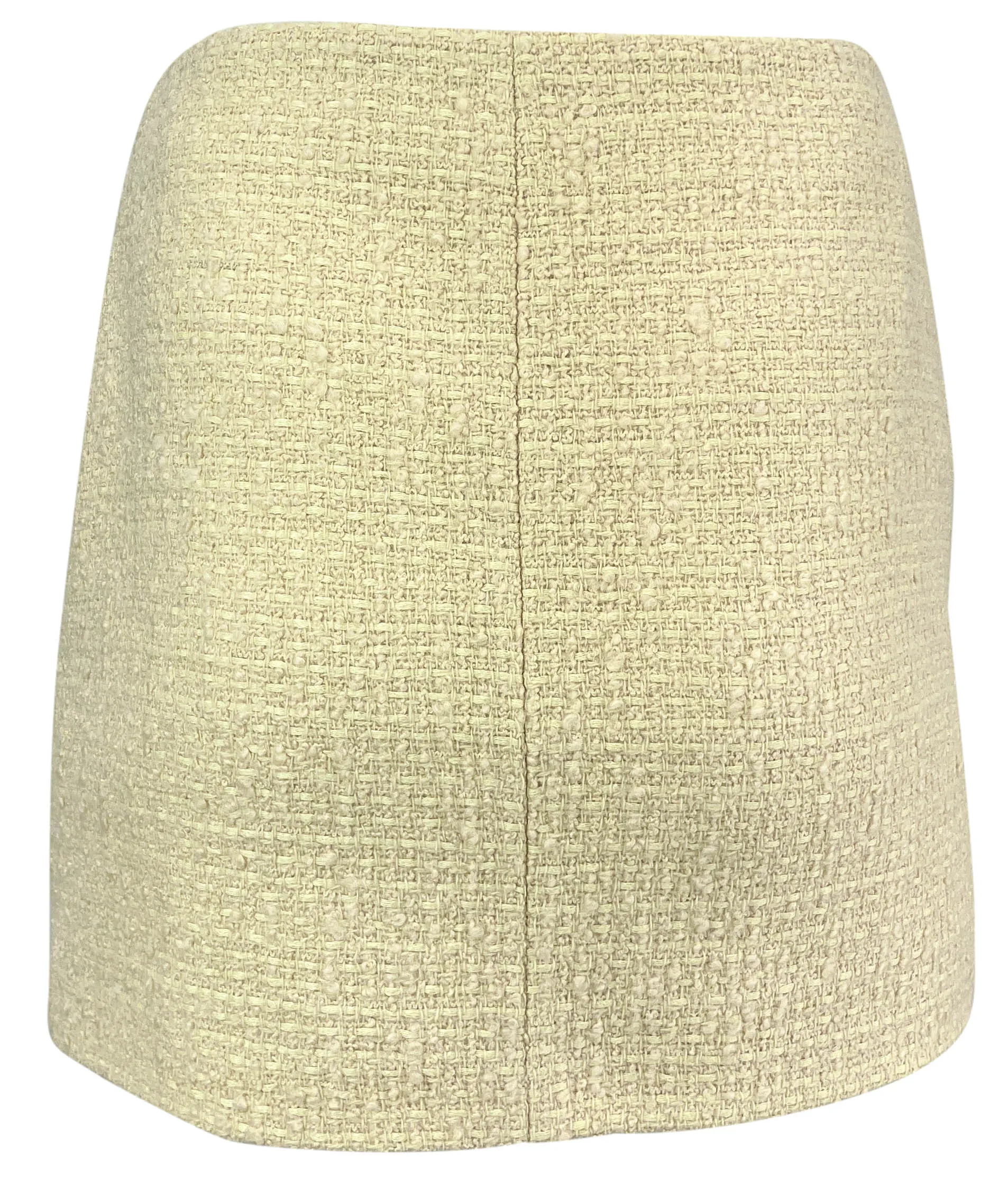 Celine Tweed Mini Skirt in Straw Yellow