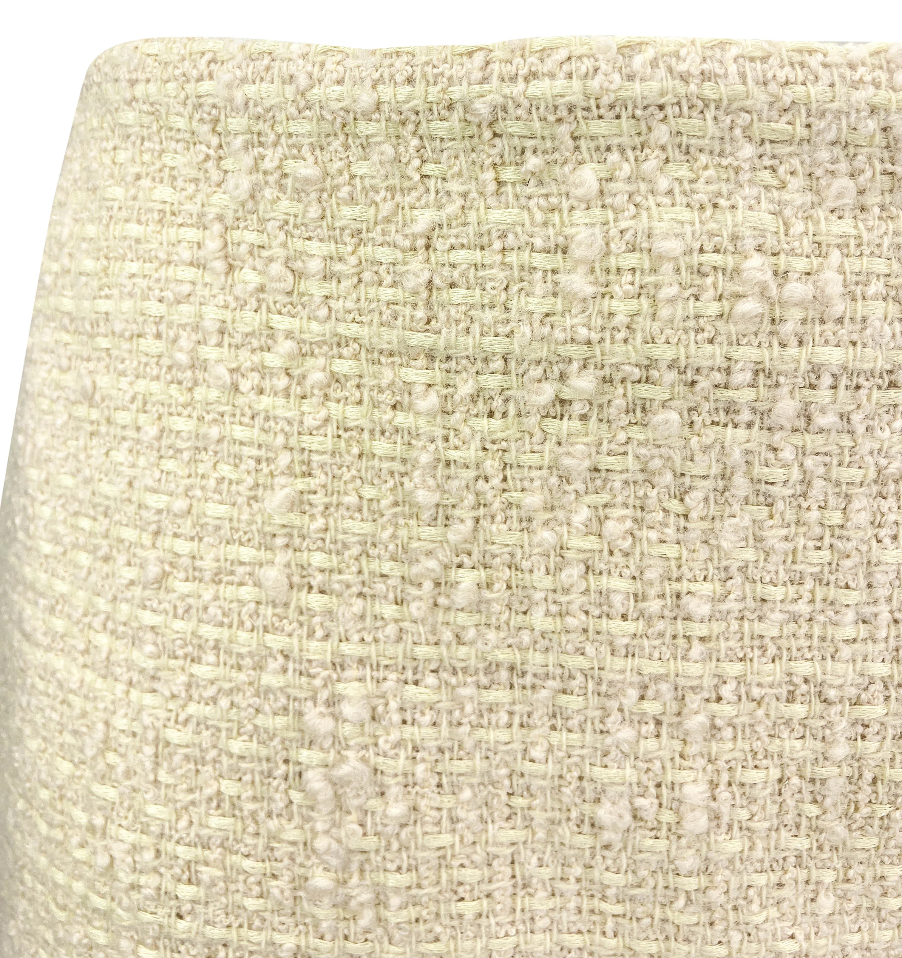 Celine Tweed Mini Skirt in Straw Yellow