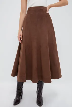 Chocolate Suede Brynn Skirt