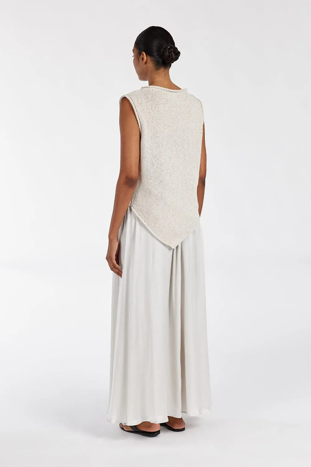 COLLINS CHALK SILK SKIRT