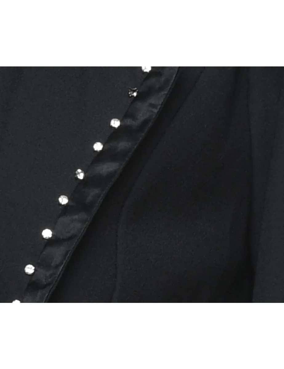 Cropped Black Diamonte Detail Jacket - S