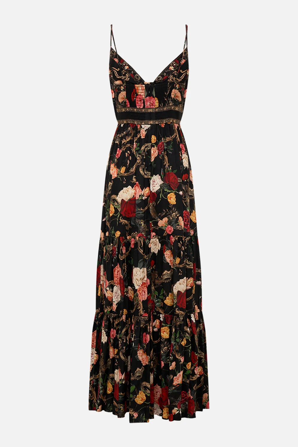 CUT OUT BODICE DRESS WITH TIERED SKIRT MAGIC IN THE MANUSCRIPTS