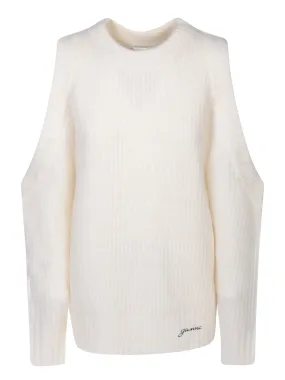 Cut-out detail pullover ivory