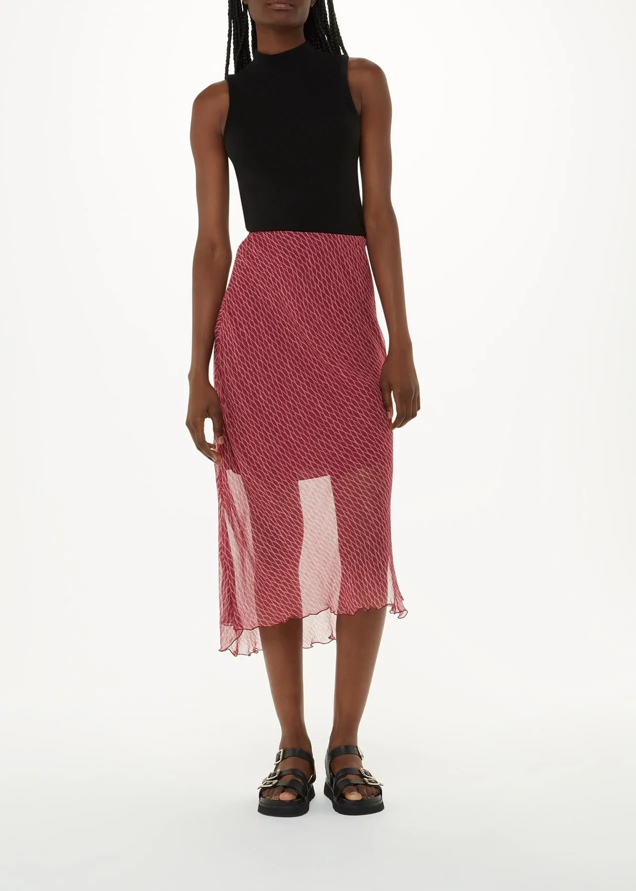 Dainty Net Tie Midi Skirt