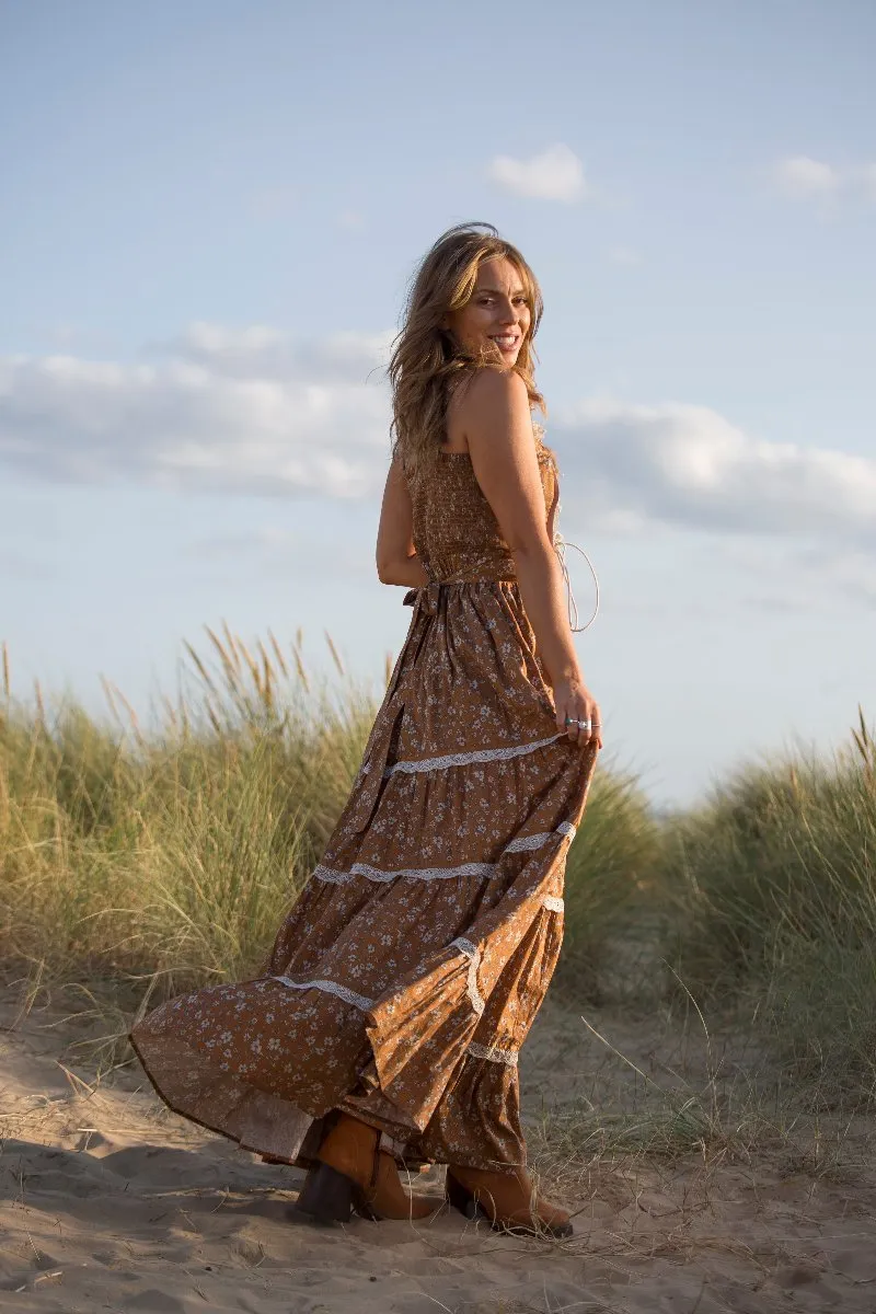 Darcy Maxi Dress in Forest Fawn Brown