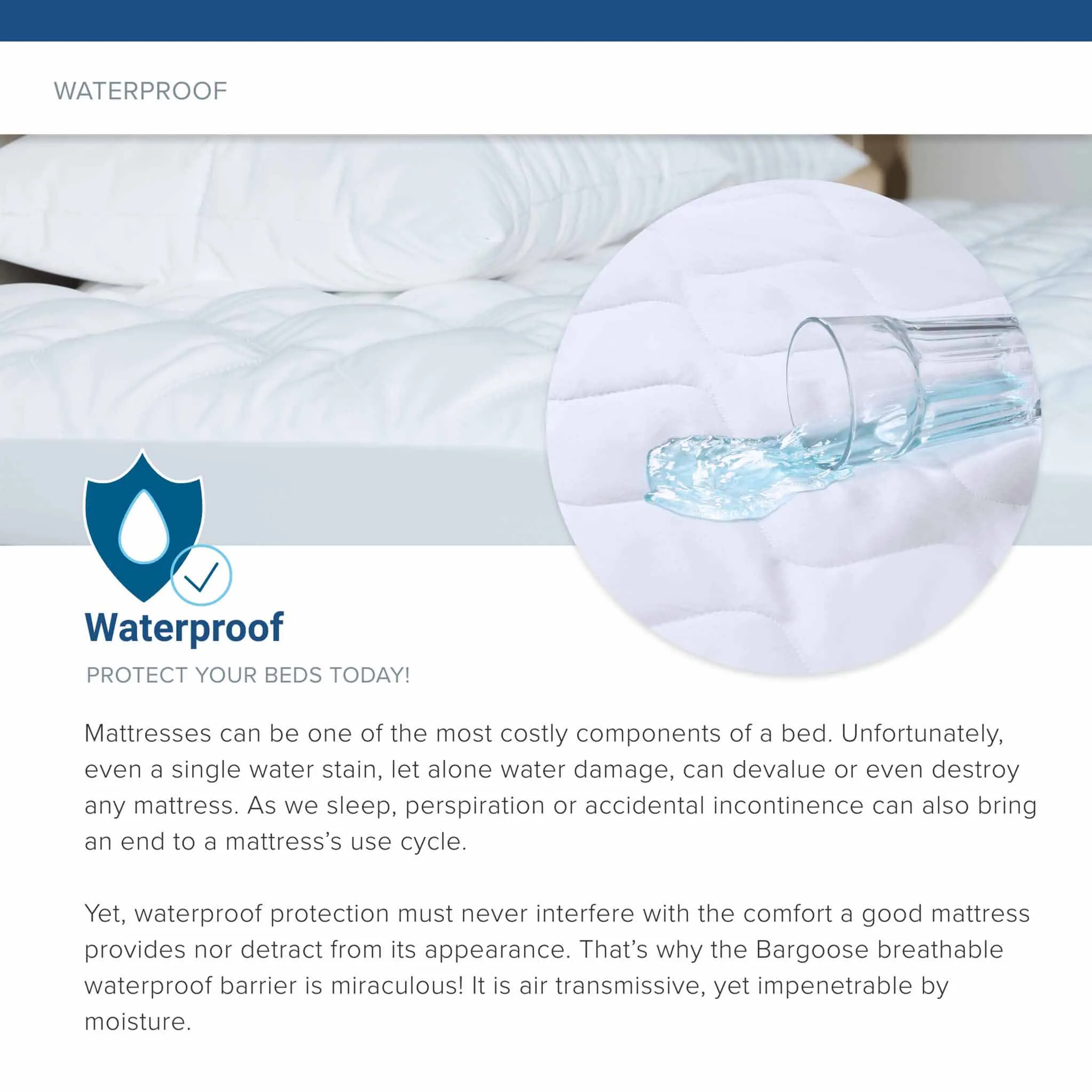 Deluxe Quilted Waterproof Mattress Pad