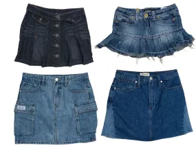 Denim Daze: Y2K Mini Skirt Bonanza🌟👖✨(S-262)