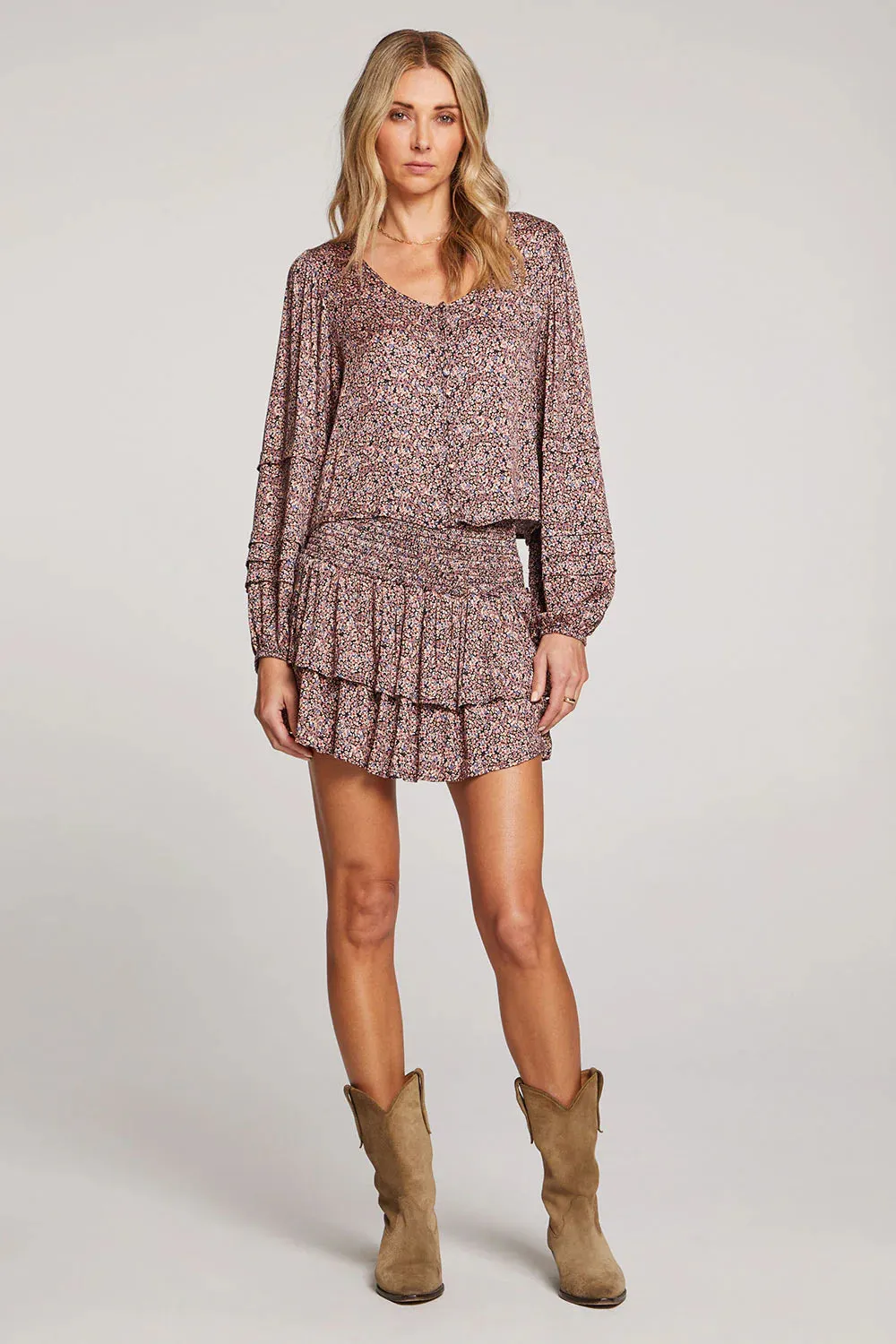 Devi Mini Skirt | Multi-Floral Garden