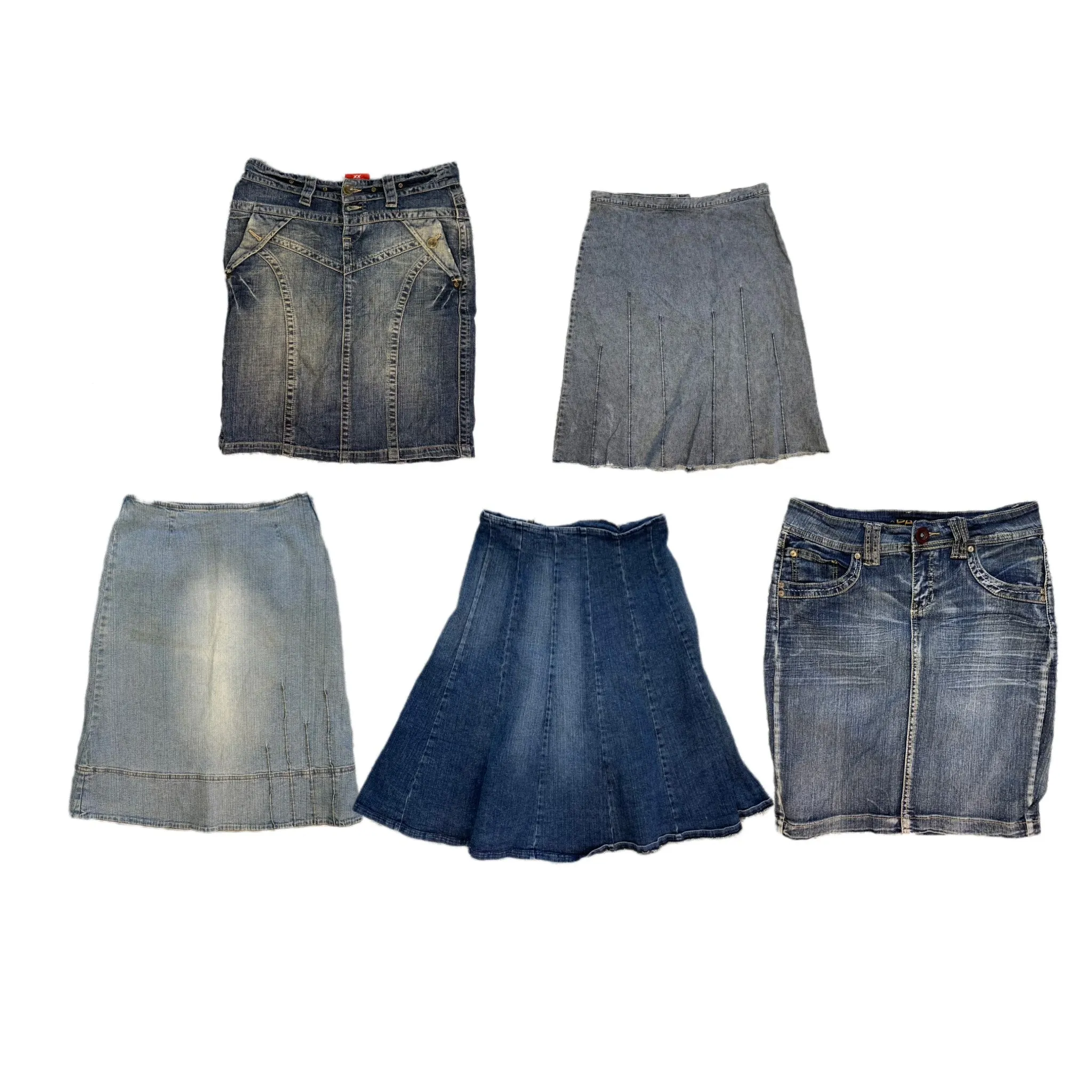 Different shades of blue denim skirt bundle Y2K 2024(RX-414)