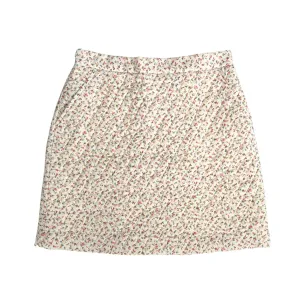 Ditsy Floral Print A-LIne Mini Skirt Cream