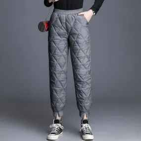 Down cotton trousers for women