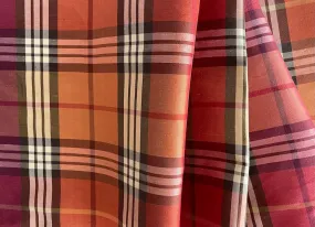 Dreamy Plaid Autumnal Mélange Crisp Silk Faille (Made in Italy)