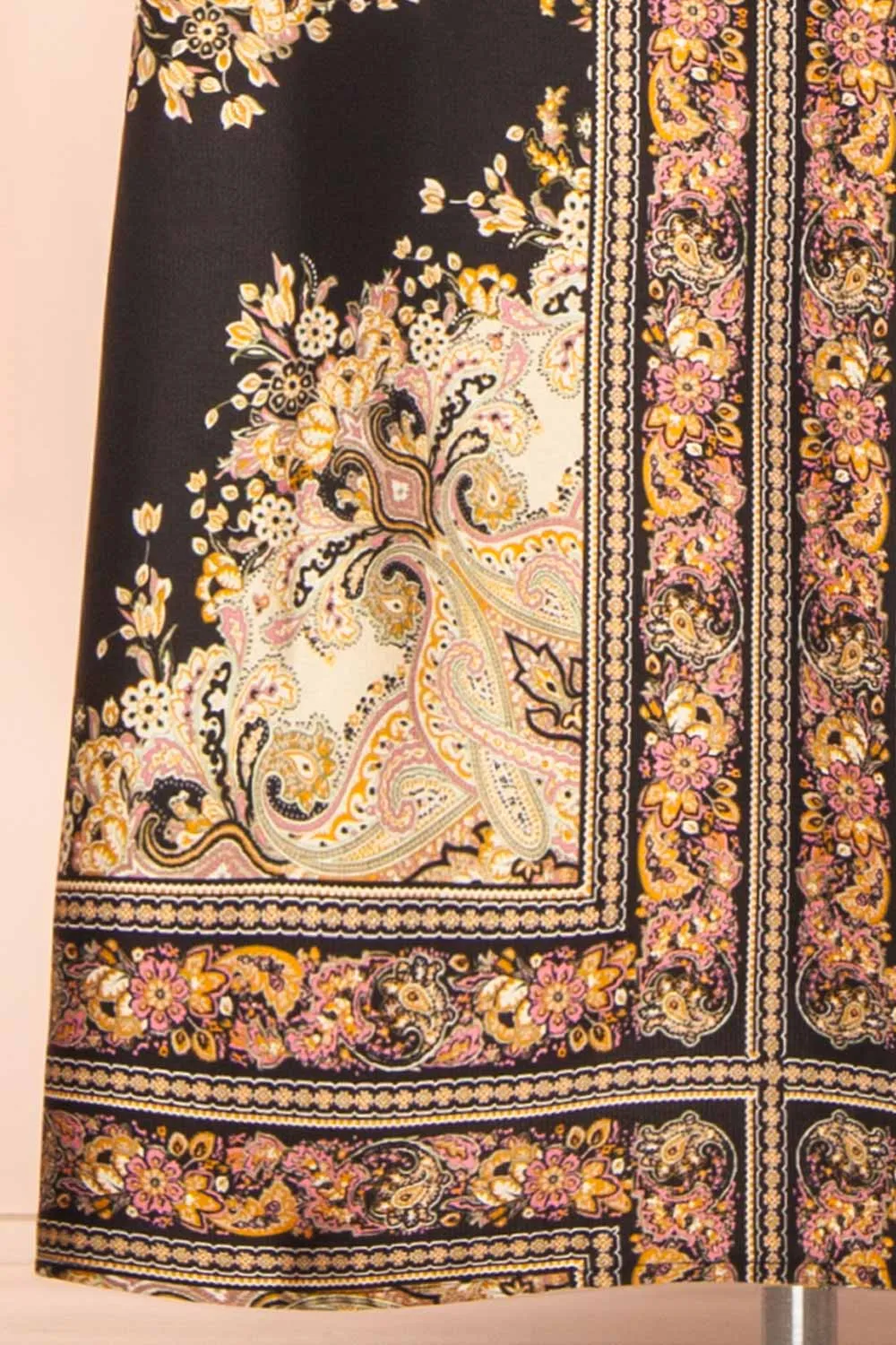 Egerie | Long Silky Skirt w/ Ornate Pattern