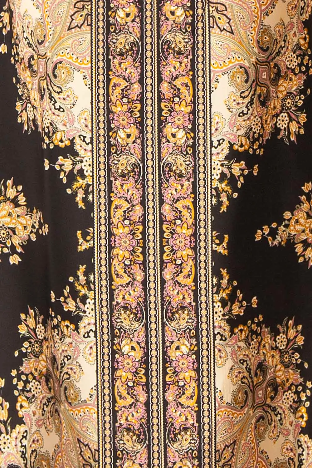 Egerie | Long Silky Skirt w/ Ornate Pattern