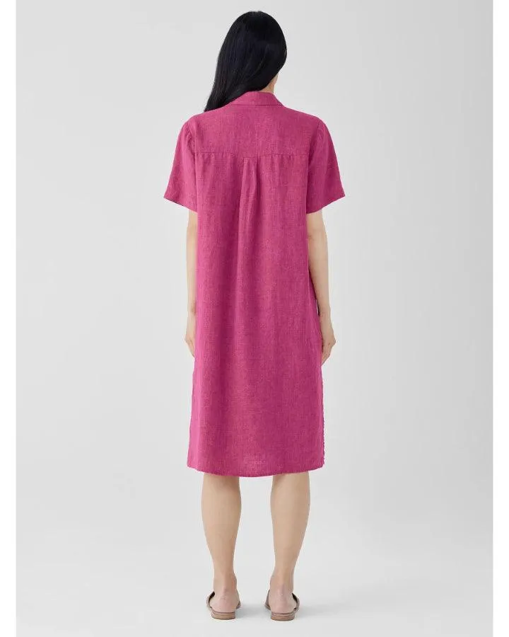 Eileen Fisher Washed Organic Linen Délavé Shirt Dress