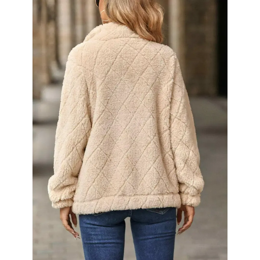 Elevate Your Wardrobe with the Fuzzy Pocketed Zip Up Jacket in Luxury Fashion