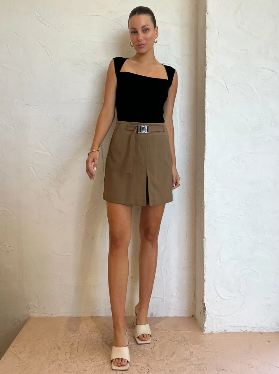 Elka Collective Raquel Skirt in Dark Taupe