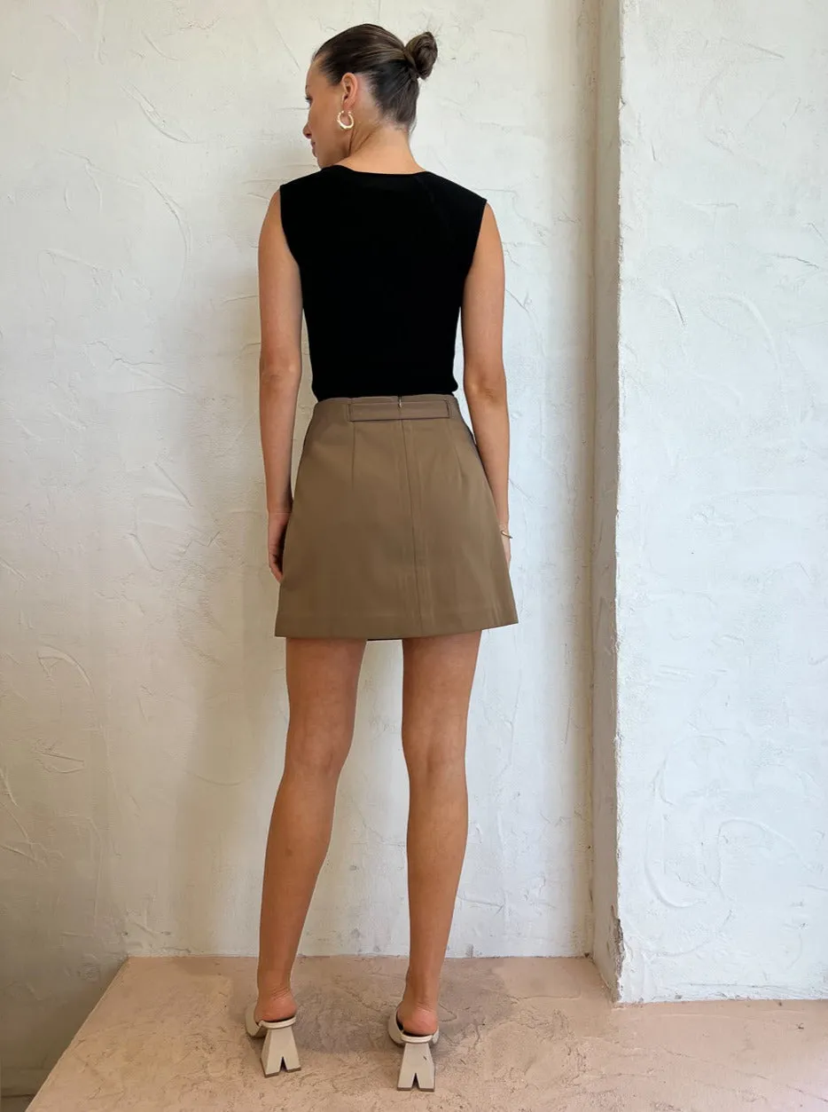 Elka Collective Raquel Skirt in Dark Taupe