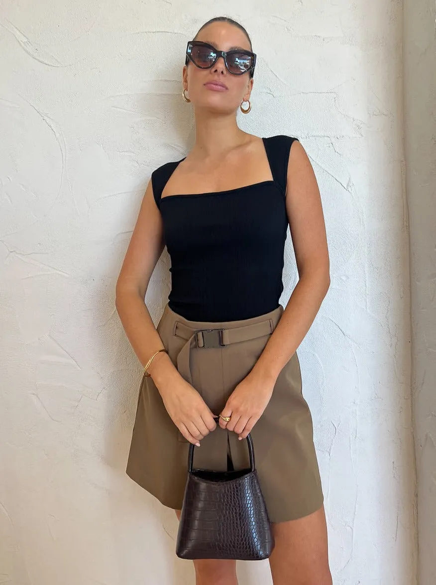 Elka Collective Raquel Skirt in Dark Taupe
