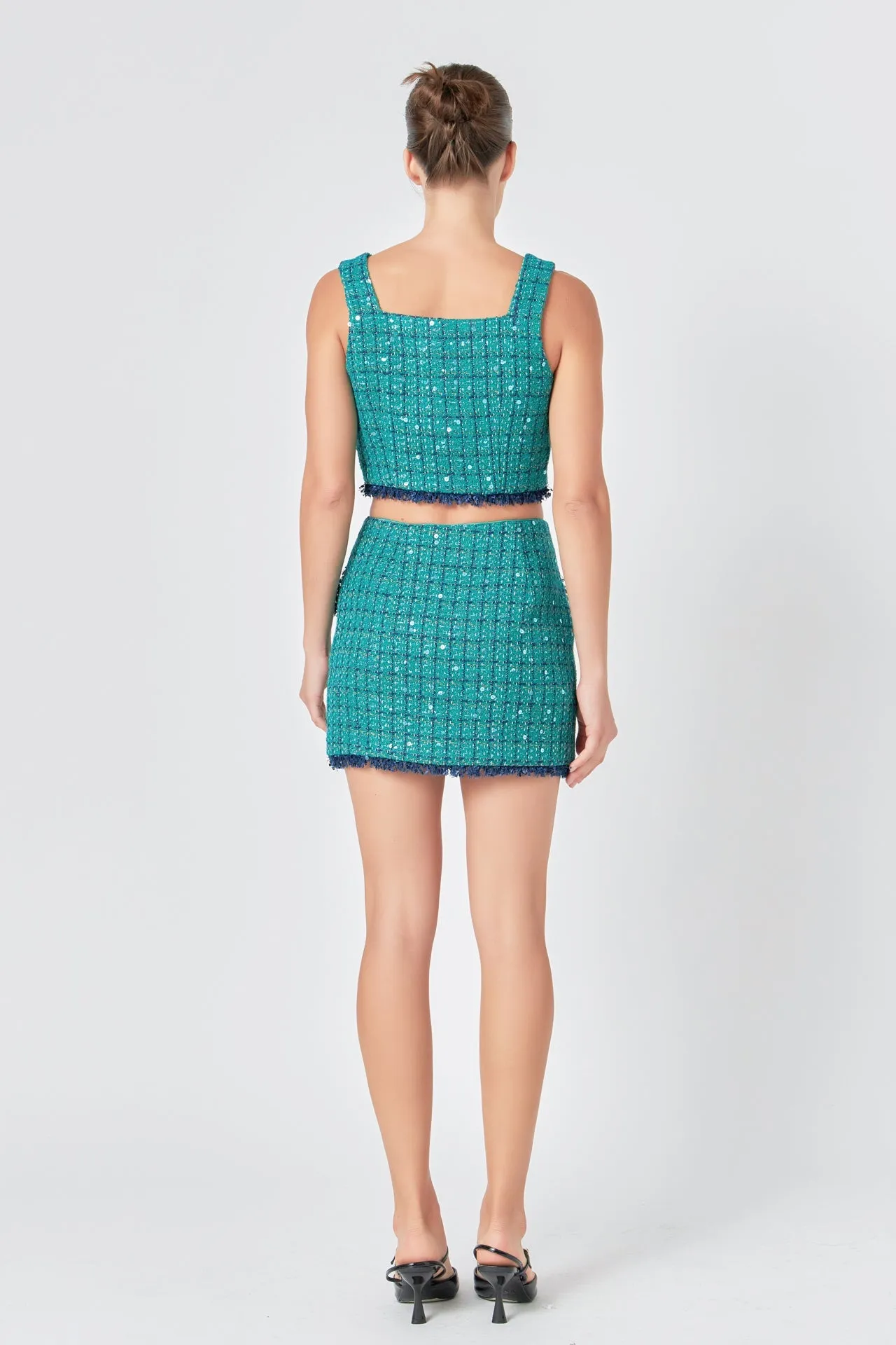 Endless Rose - Premium Sequin Tweed Mini Skirt