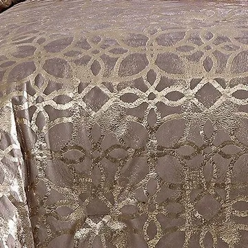 Eve 10 Piece King Size Poly Velvet Comforter Set, Foil Pattern, Blush Pink By Casagear Home