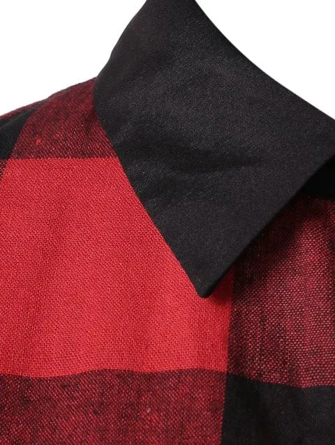 Fairy Tale Button Tartan Shirt Dress