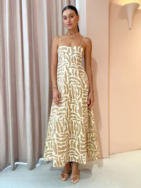 Faithfull the Brand Sorso Midi Dress in Tulli Neutral
