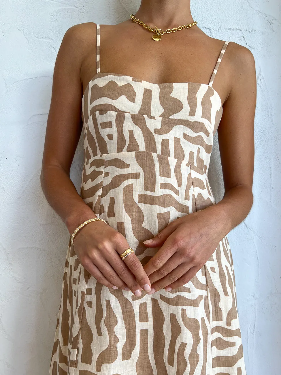 Faithfull the Brand Sorso Midi Dress in Tulli Neutral