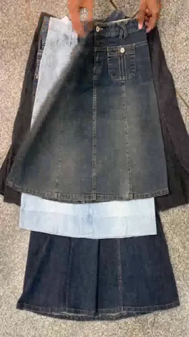 Flared faded Mid & Maxi Denim skirts , (RX-136)