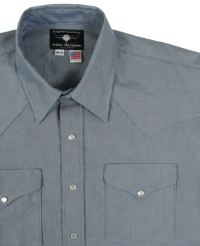 Flying R Ranchwear - Denim Blue Chambray - Short Sleeve - Snaps