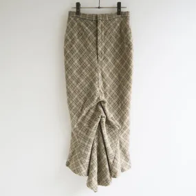 【FUMIKA UCHIDA/フミカウチダ】 <br>PLAID TWEED HOBBLE SKIRT <br>U-SK002
