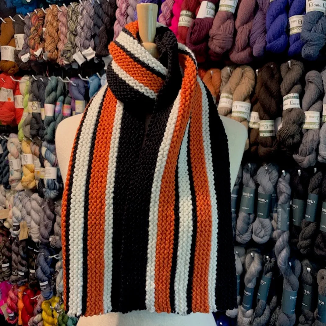 Game Day Striped Scarf Knitting Kit | Cascade 128 & Knitting Pattern (#281B)