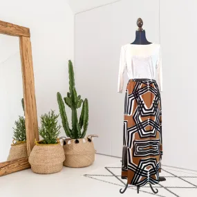 Geometric Print Maxi Skirt