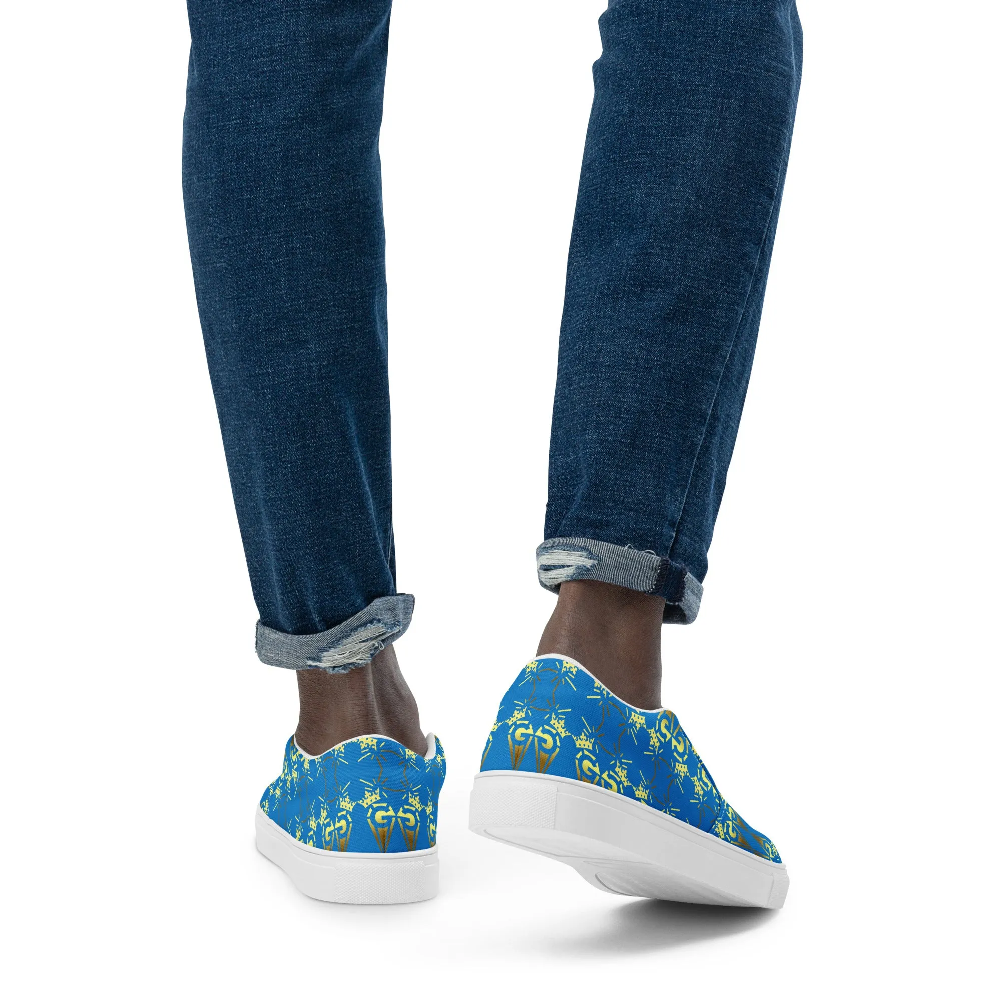 Glamire Men’s Slip-on Canvas Shoes Blue