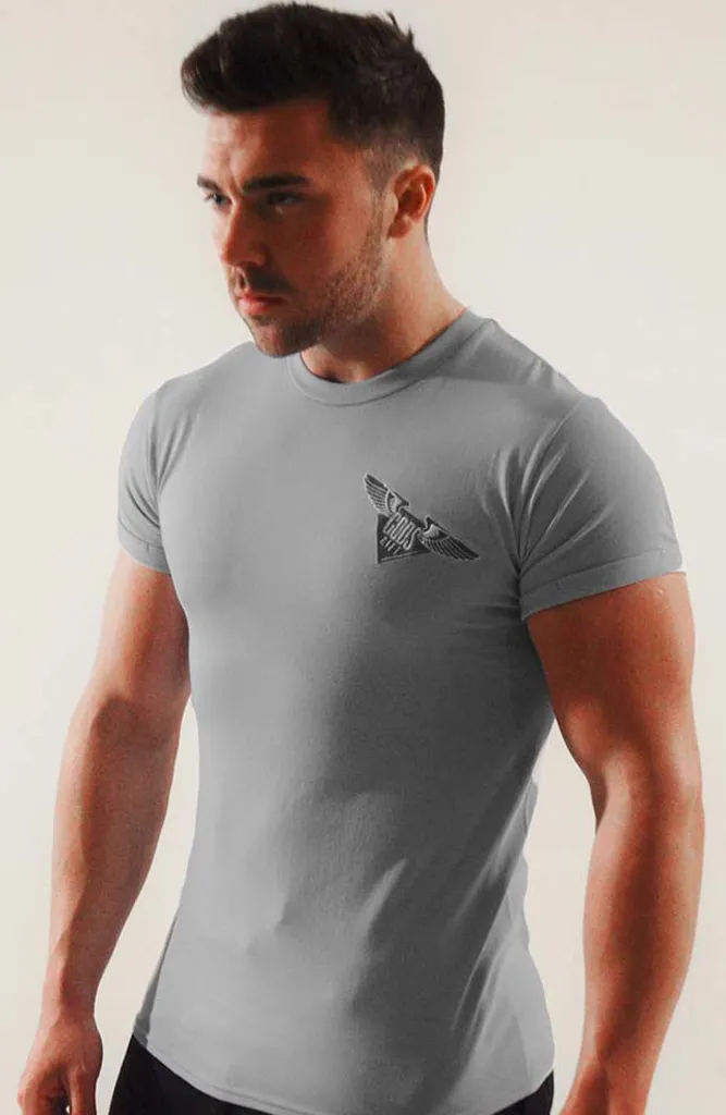 Gods Gift Embroidered Logo Crew - Grey