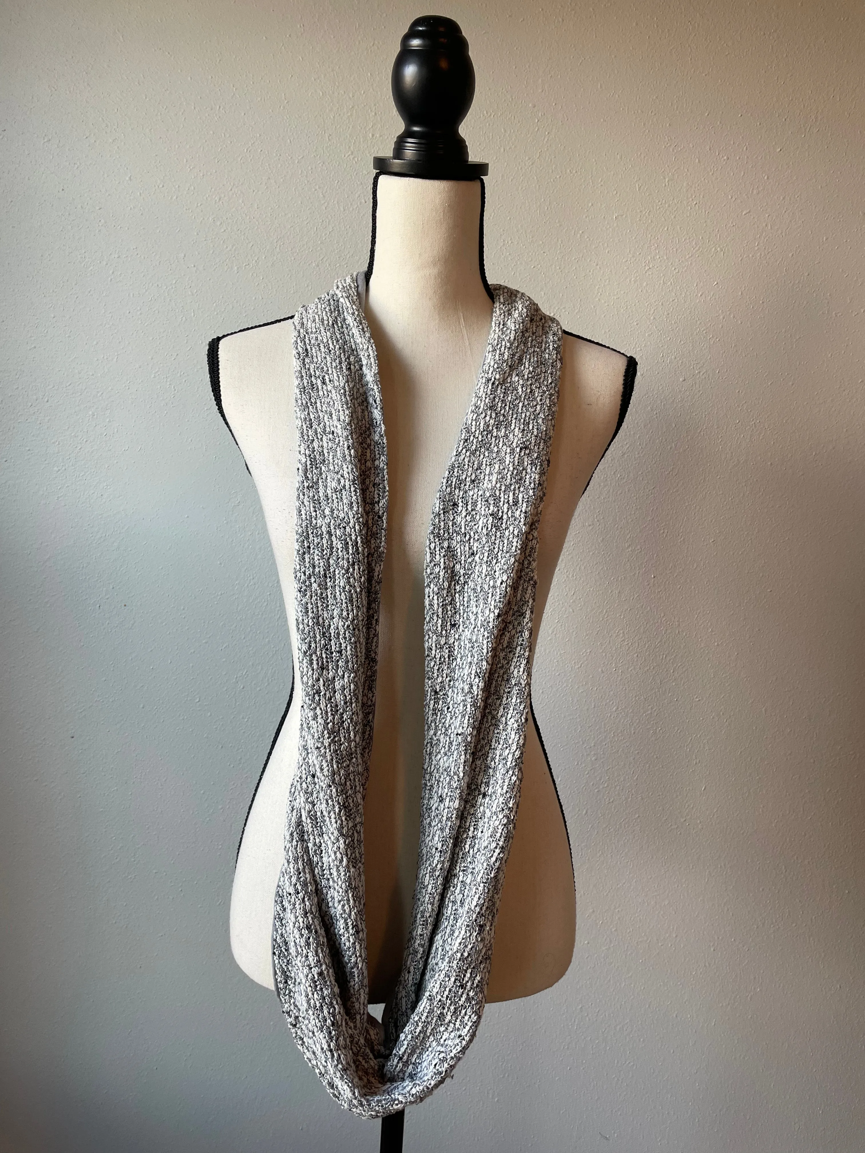 Gray Wrap Around Scarf with Triangle Neck