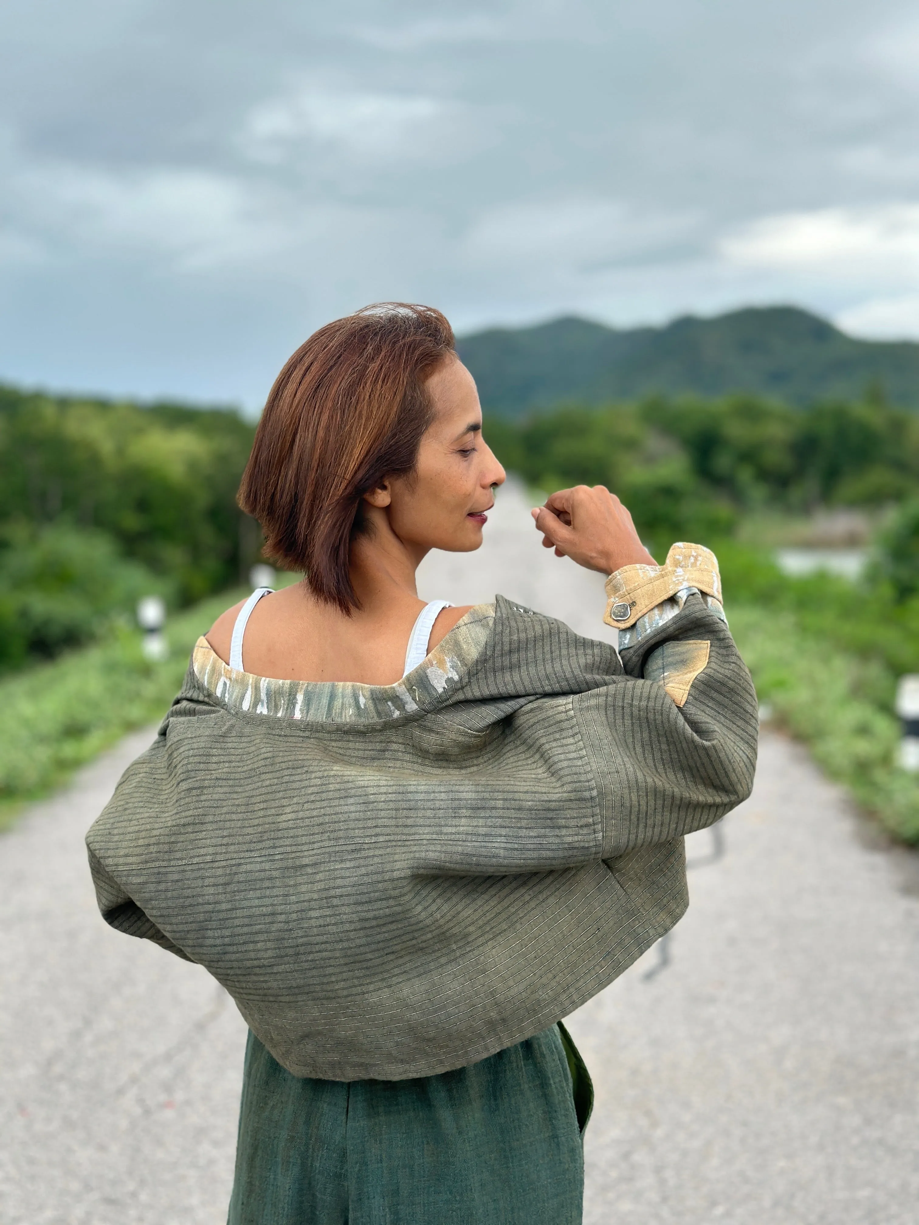 Green Hemp Jacket Top