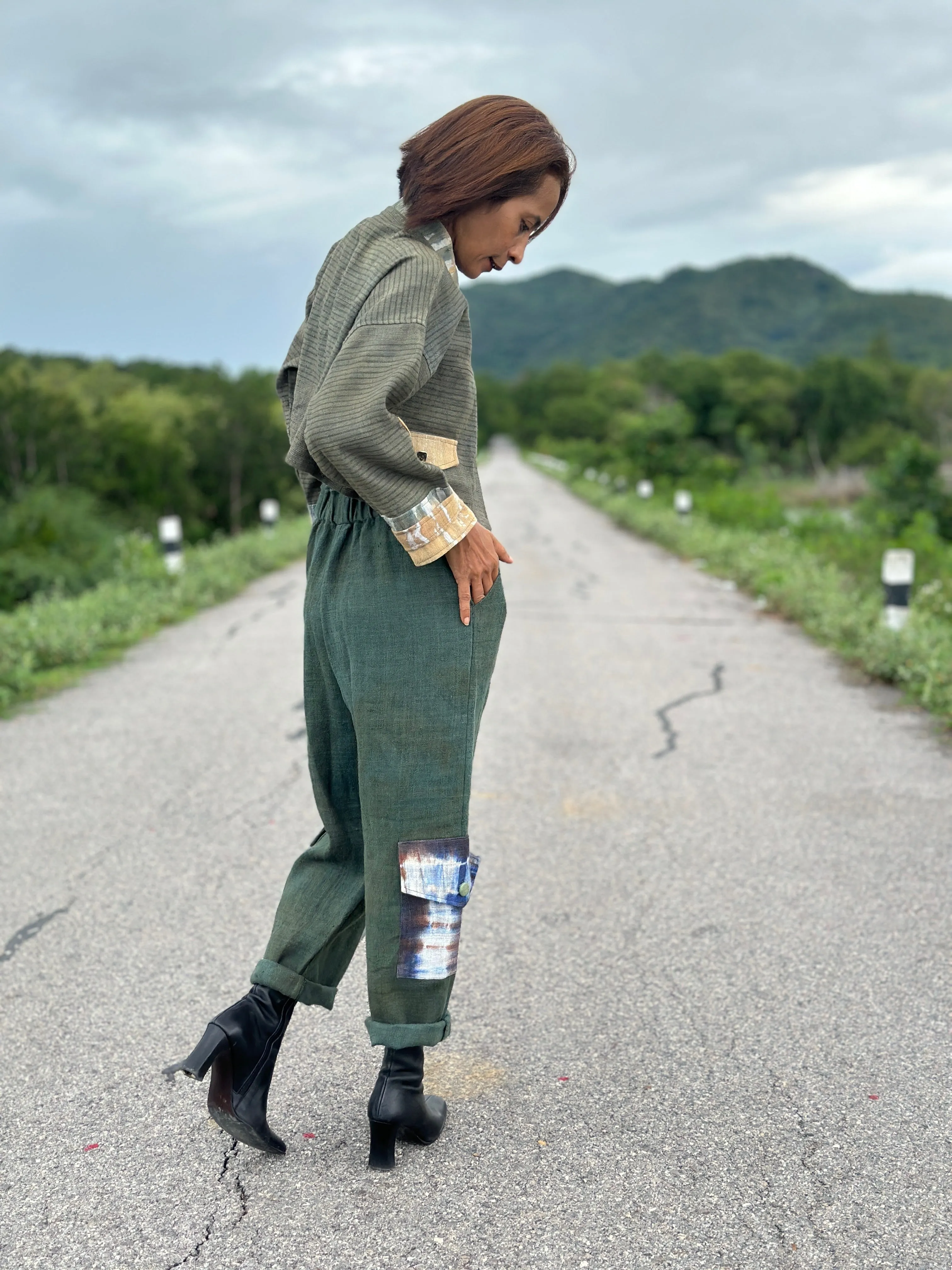 Green Hemp Jacket Top