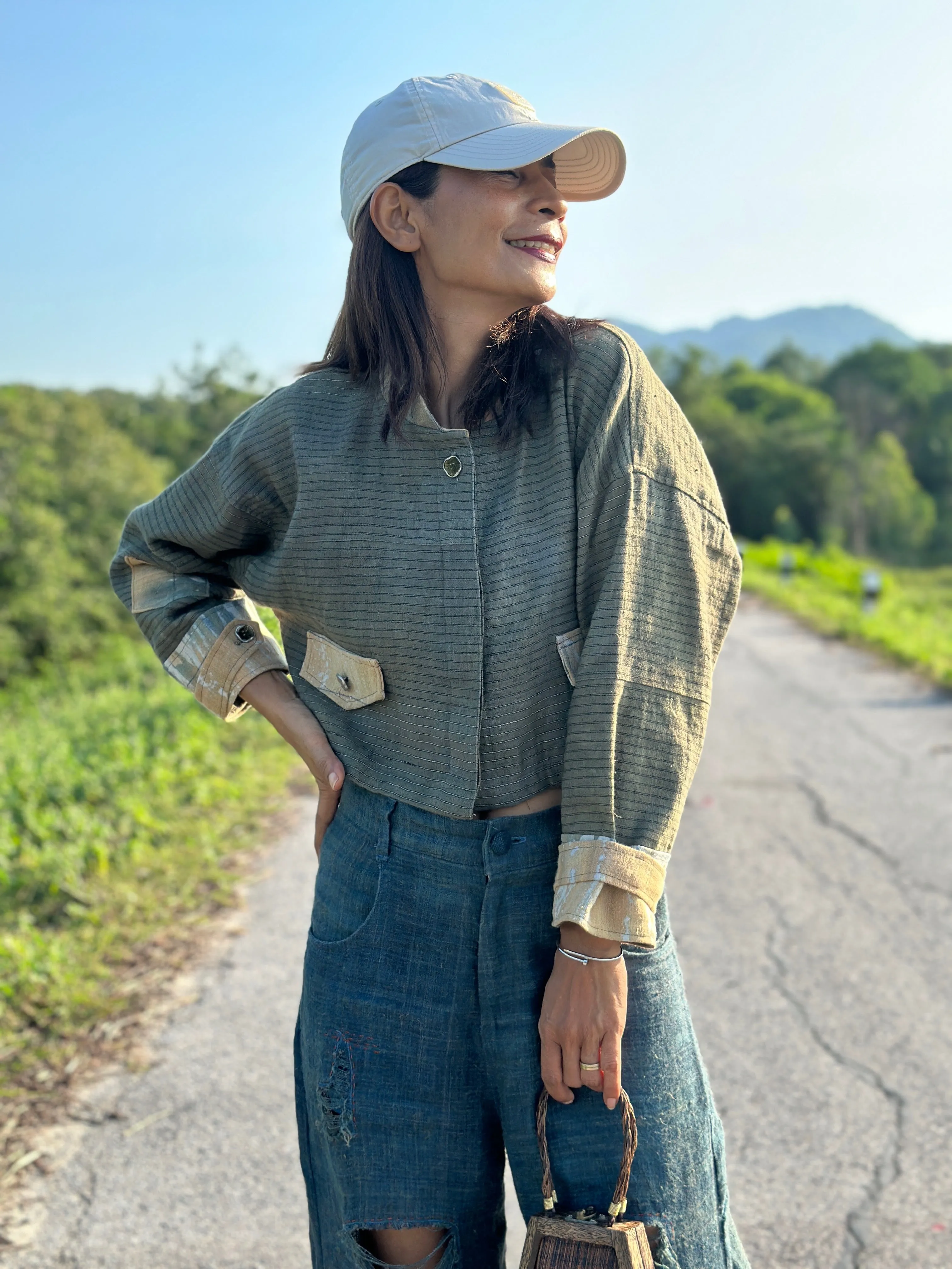 Green Hemp Jacket Top