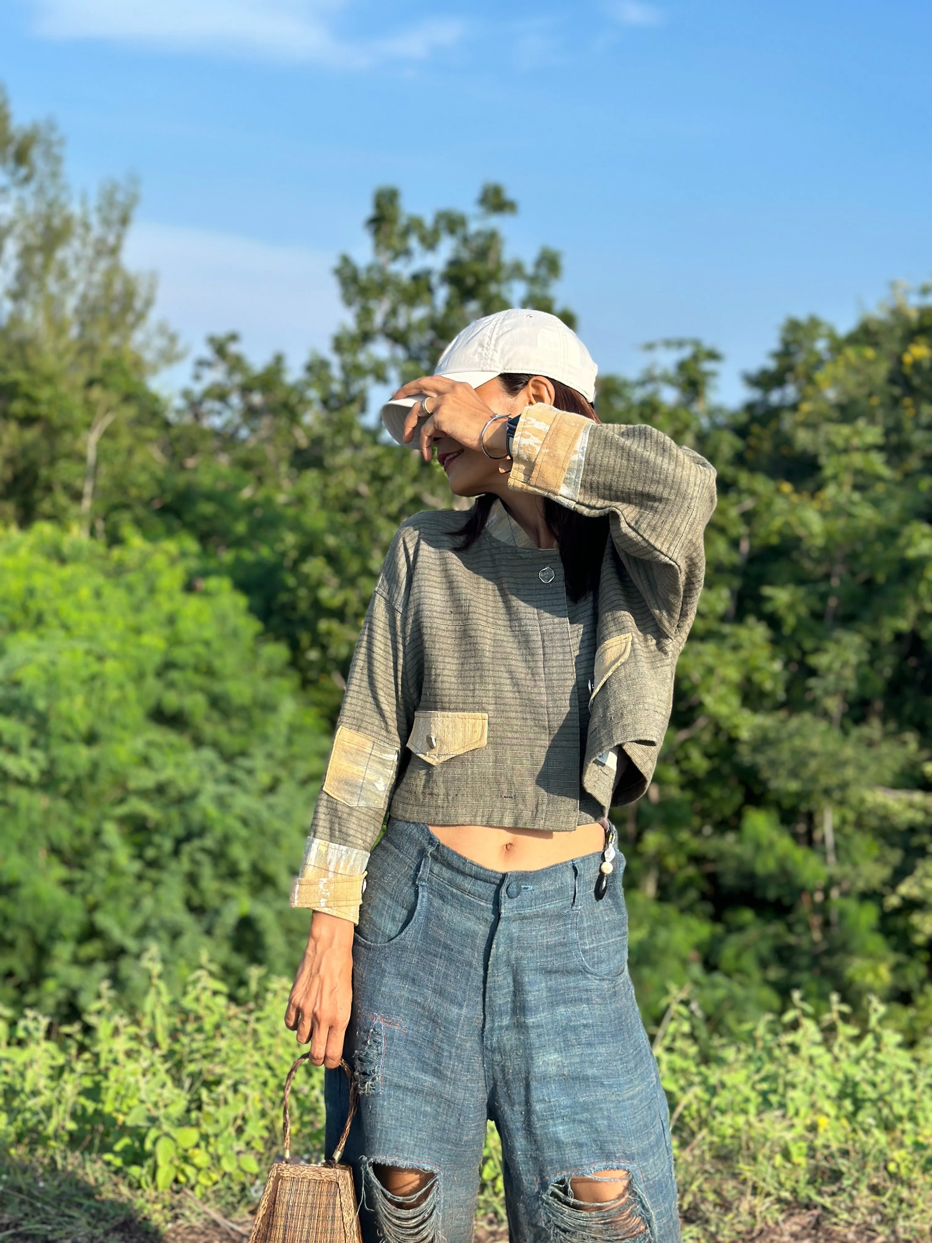 Green Hemp Jacket Top
