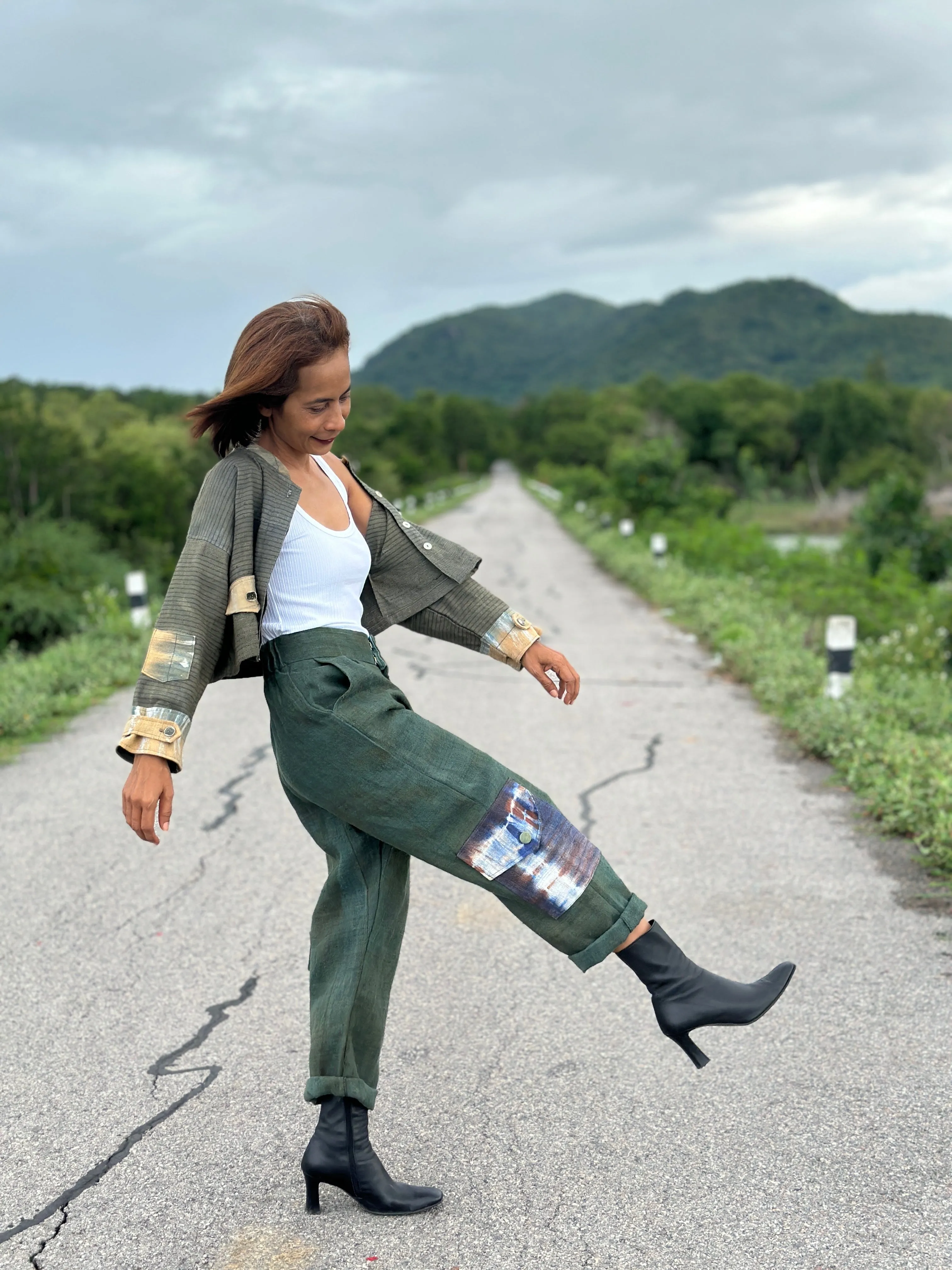 Green Hemp Jacket Top