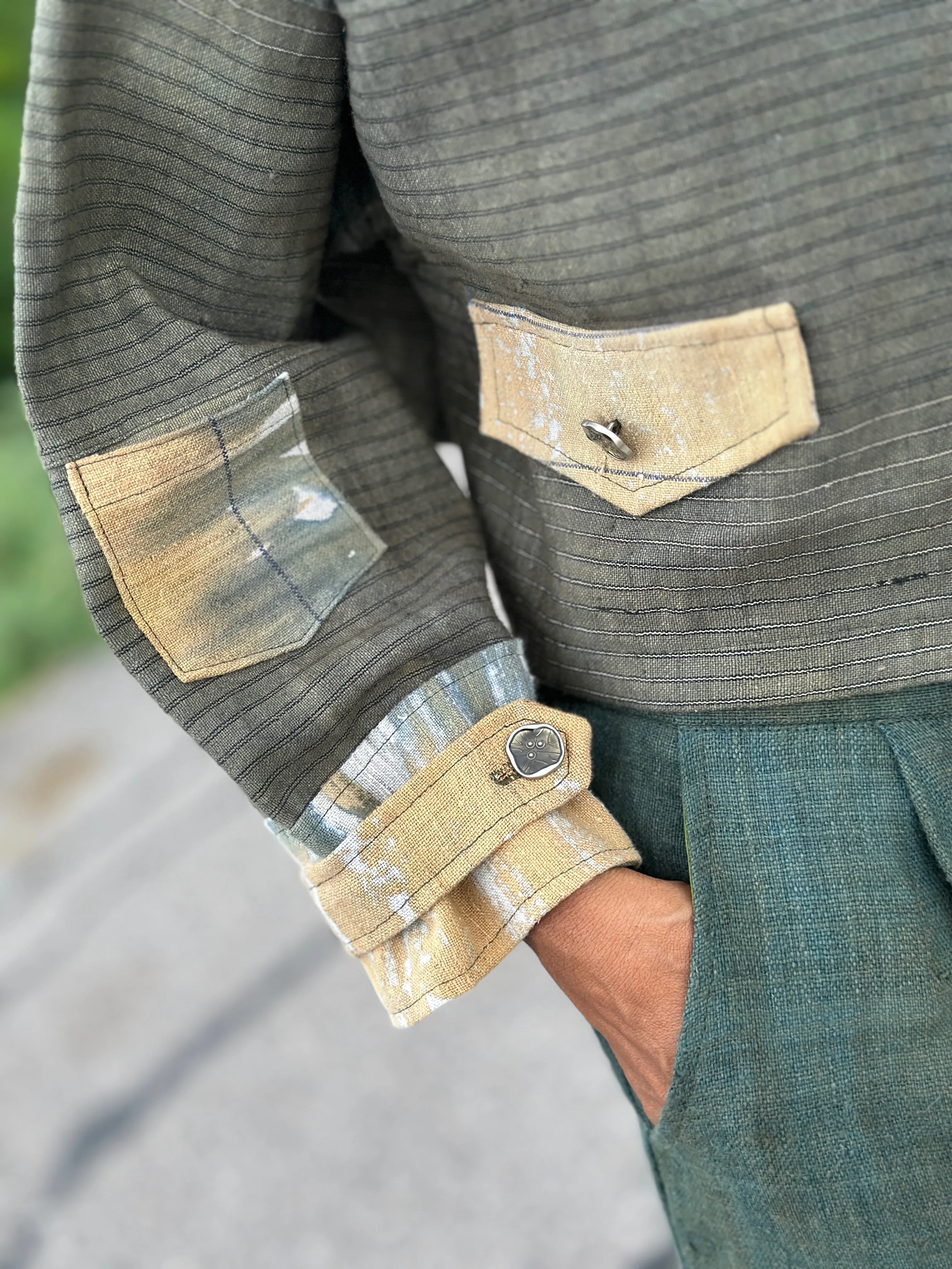 Green Hemp Jacket Top