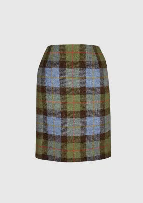 Harris Tweed Effie Skirt | Green Blue