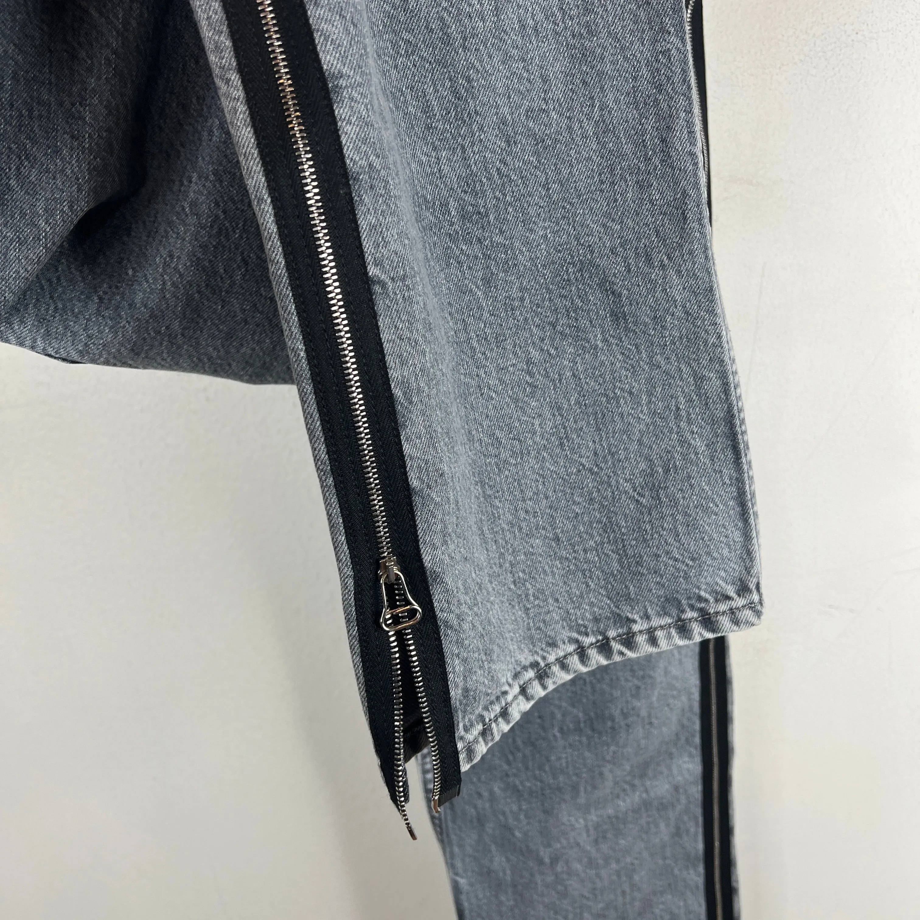 Helmut Lang Grey Zipper Jeans