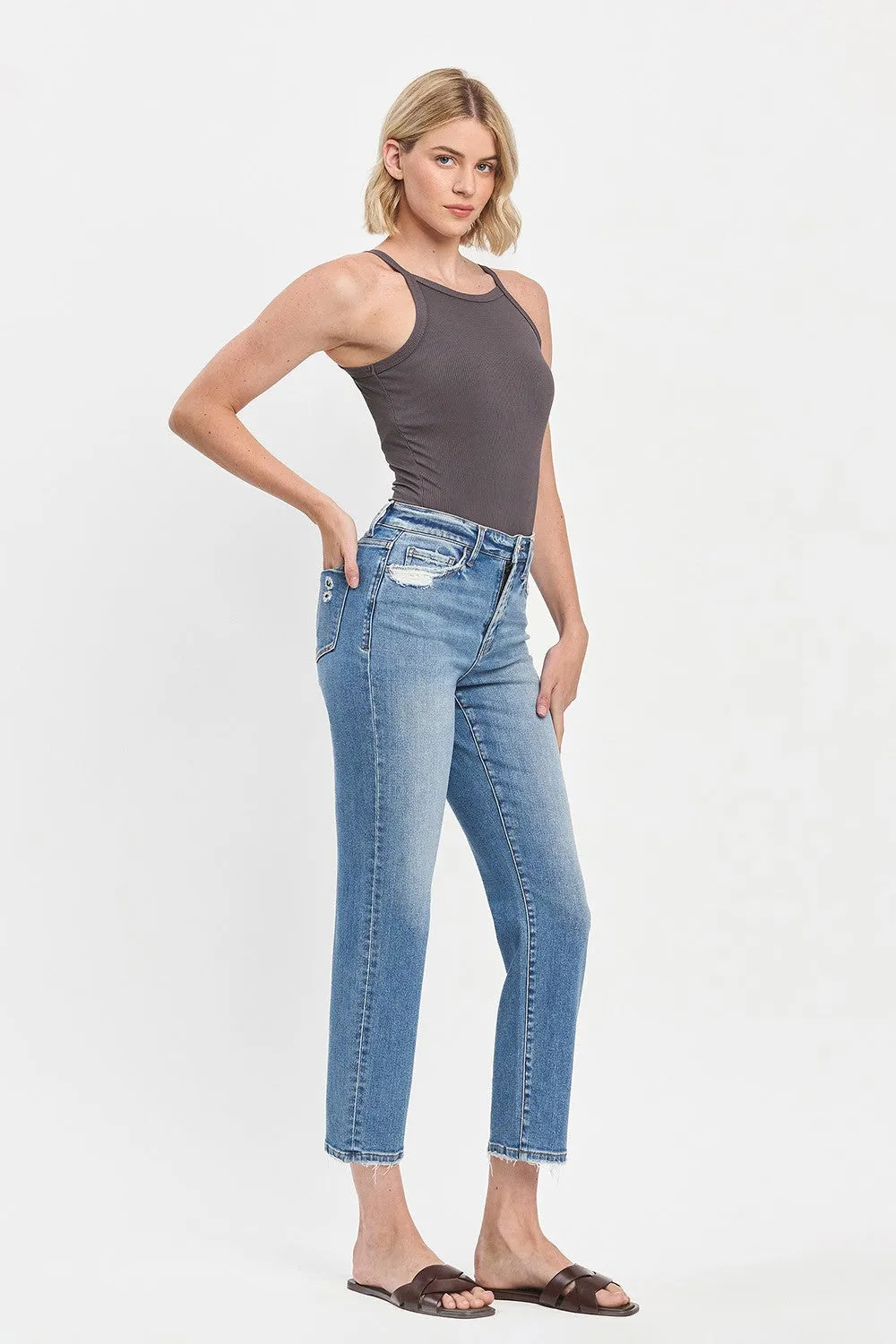 Hi Rise Tapered Jeans - Bardot