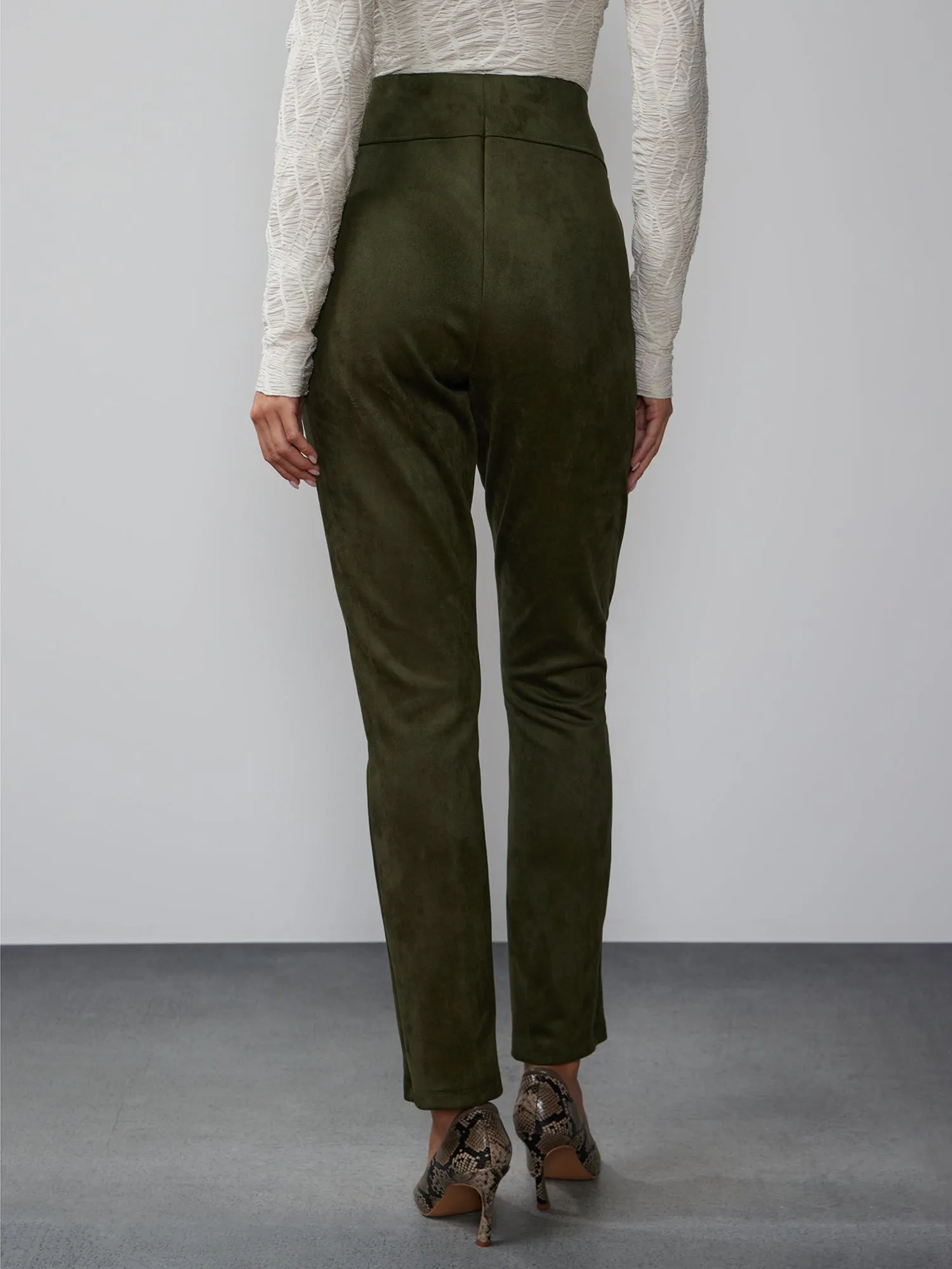 High Rise Suede Leggings