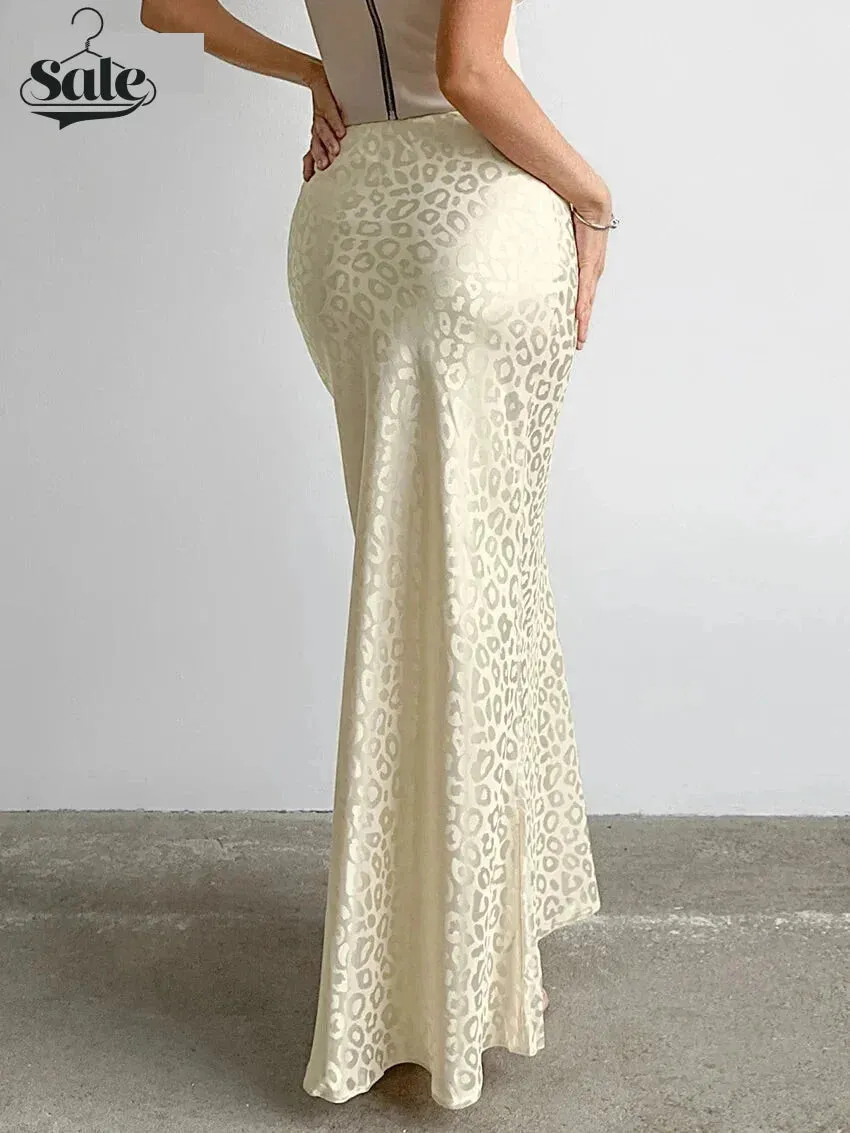 High-Waist Mermaid Skirt in Animal Print
