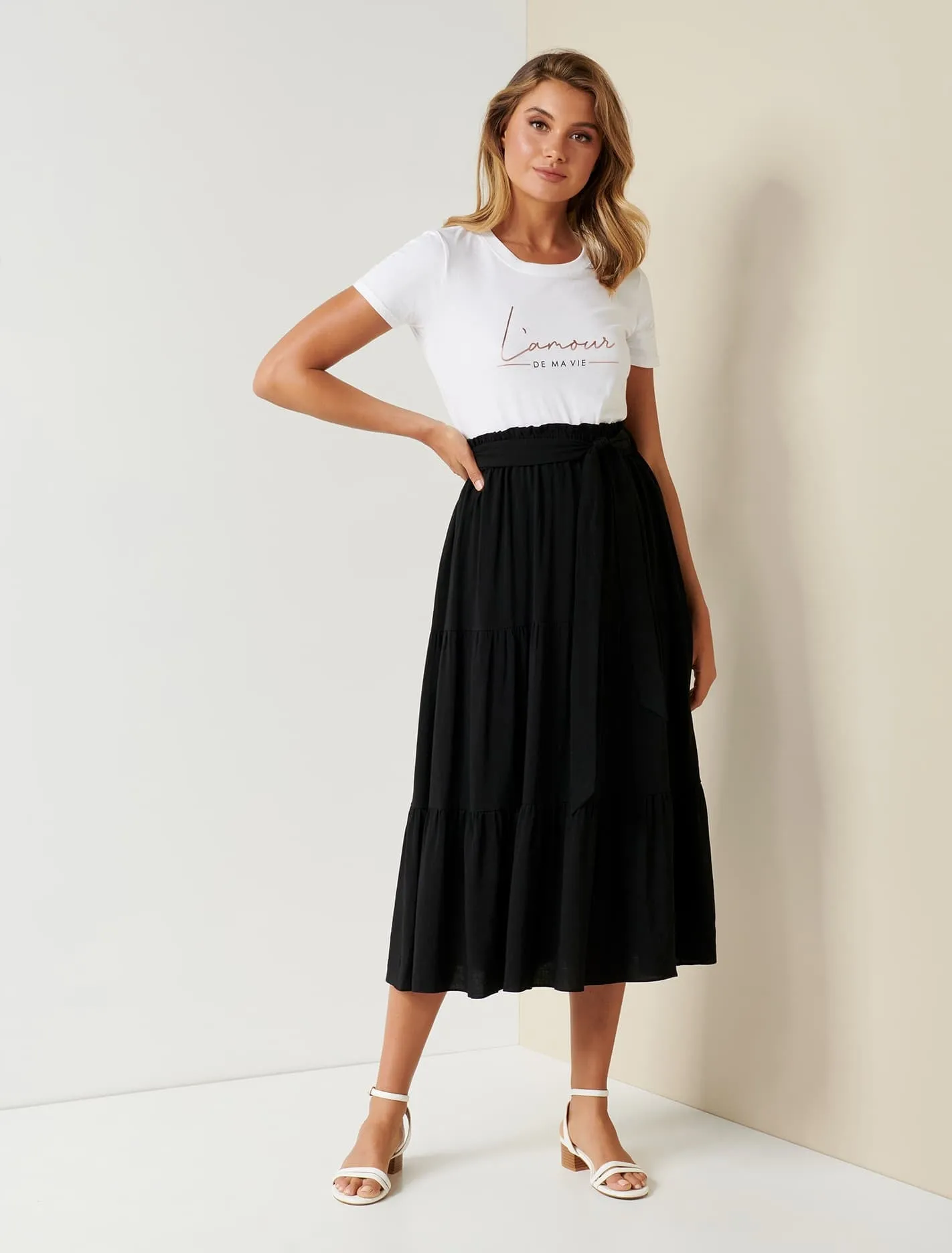 Jasmine Tiered Midi Skirt