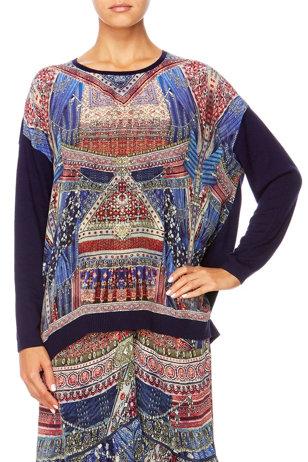 JUMPER WITH CONTRAST FRONT OVERNIGHT BAG