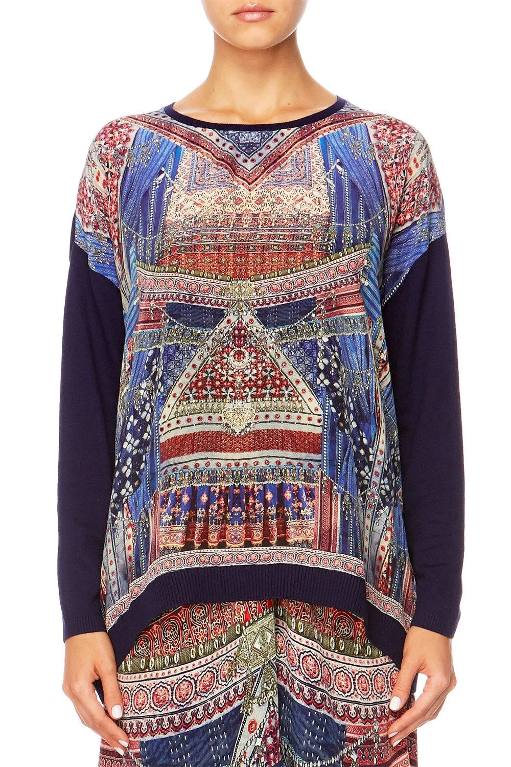 JUMPER WITH CONTRAST FRONT OVERNIGHT BAG